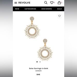 Shashi Solar Statement Earrings Gold, Worn 1x